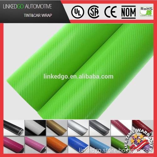 Professional Texture Vinyl Wrap Sticker Decal Film Sheet 4D Green Carbon fiber vinyl